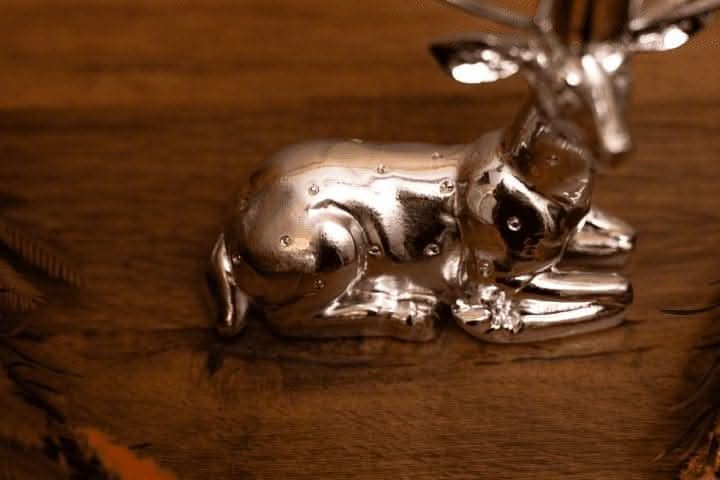 Silver Stag Taper Candle Holder Table Decoration