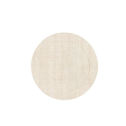 Modern Light Luxury Round Carpet with Geometric Abstraction Pattern and Polyester Fiber Material, Diameter 120cm