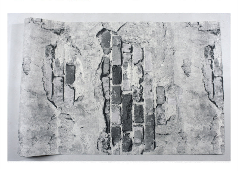 Grey Cement Brick Wall Background Wall Wallpaper