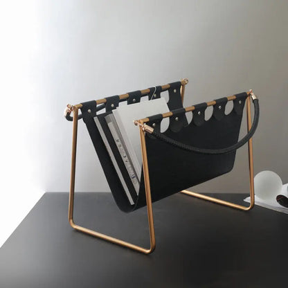 Office Leather Magazine Storage Rack Londecor