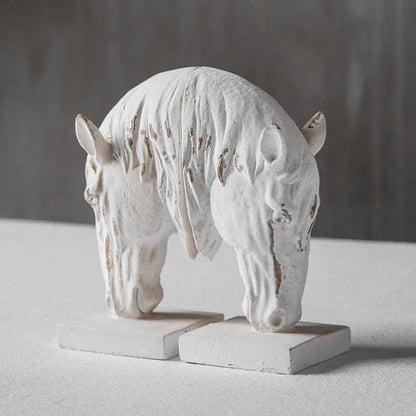 Distressed Ornaments Horse Head Statue Decoration Londecor