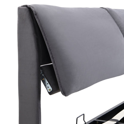 Storage Bed – Grey, Hydraulic, 3 Drawers