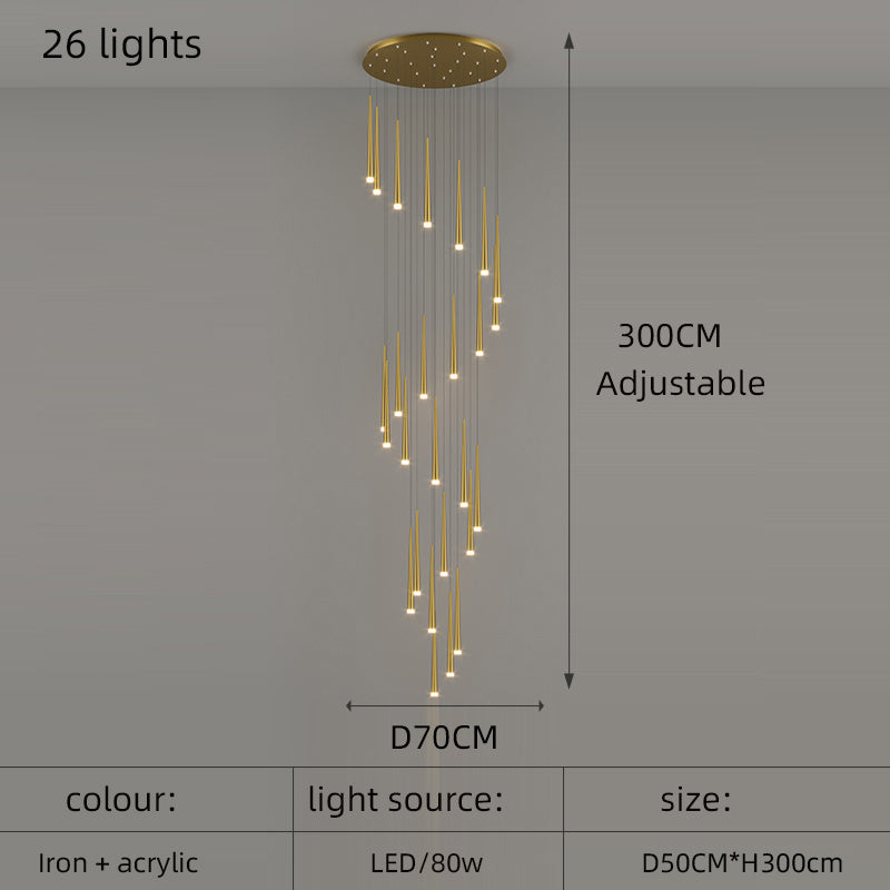 Minimalist Living Room Long Chandelier