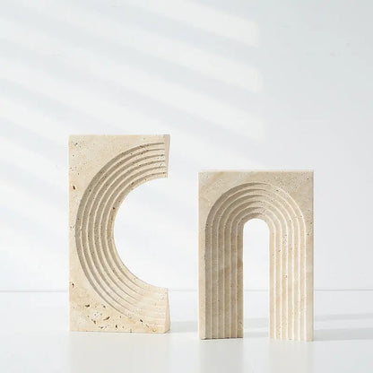 Natural Travertine Arched Porch Ornament Londecor