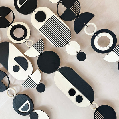 Handmade Modern Monochrome Wooden Wall Art - Home Decor Tapestry