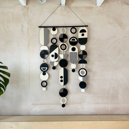 Handmade Modern Monochrome Wooden Wall Art - Home Decor Tapestry