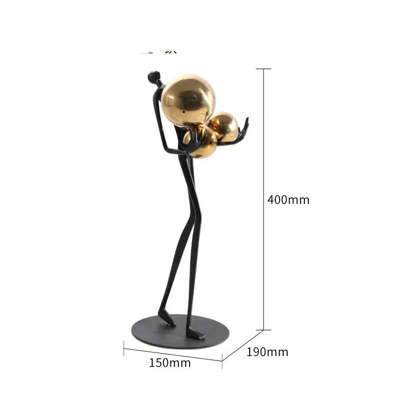 Modern Luxury Decoration Holding Ball Metal Figure Sculpture Londecor