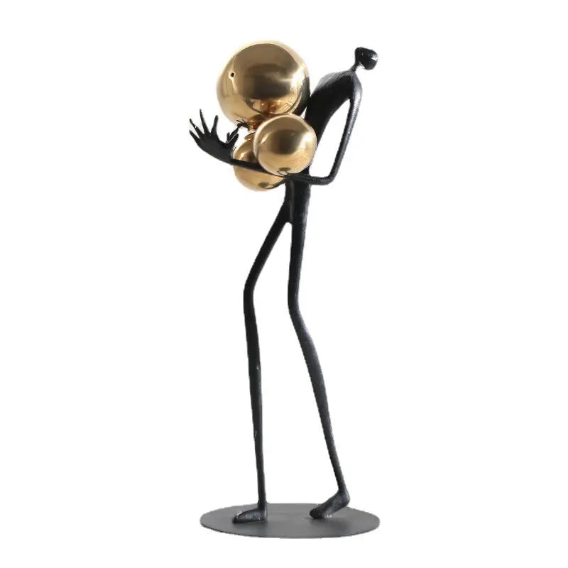 Modern Luxury Decoration Holding Ball Metal Figure Sculpture Londecor