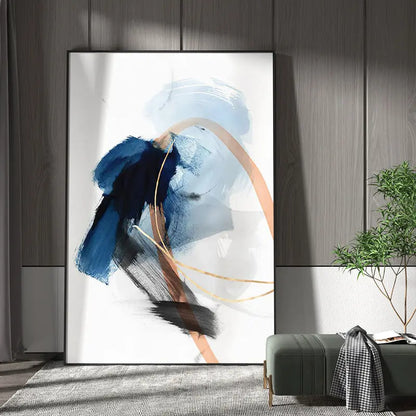 Modern Abstract Blue Splash Ink Drawing Londecor