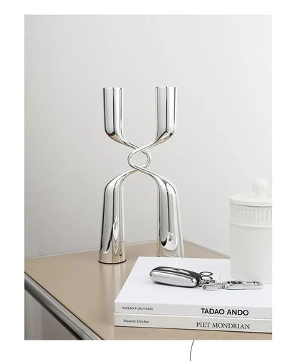 Modern Luxury High-grade Silver Candle Holder Ornaments - Londecor