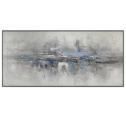 Gray Abstract Painting Blue Gray Canvas Painting - Londecor