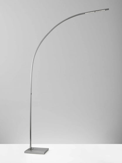 Futuristic Brushed Steel Metal LED Arc Floor Lamp-1