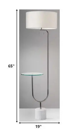 65" Tray Table Floor Lamp With White Drum Shade-1