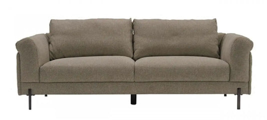 Contemporary 84" Tan Sofa With Two Cushions-0