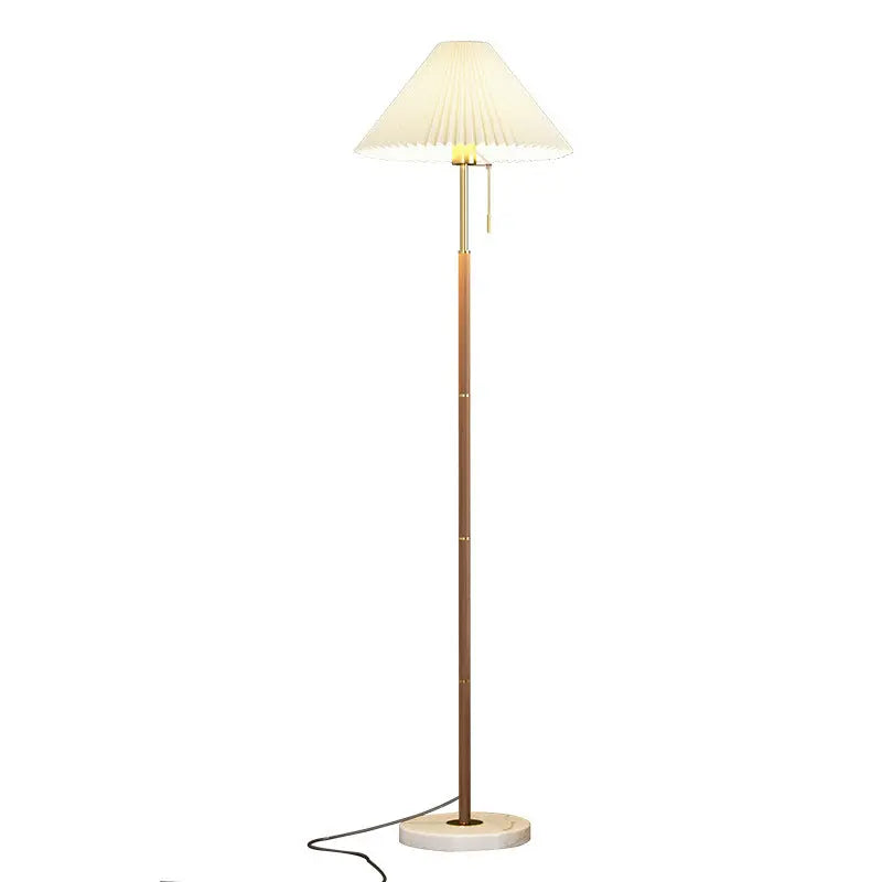 Light Luxury Wood Grain Simple Pleated Floor Lamp Londecor