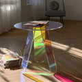 Glass Coffee Table Side Rainbow Acrylic Round Table - Londecor