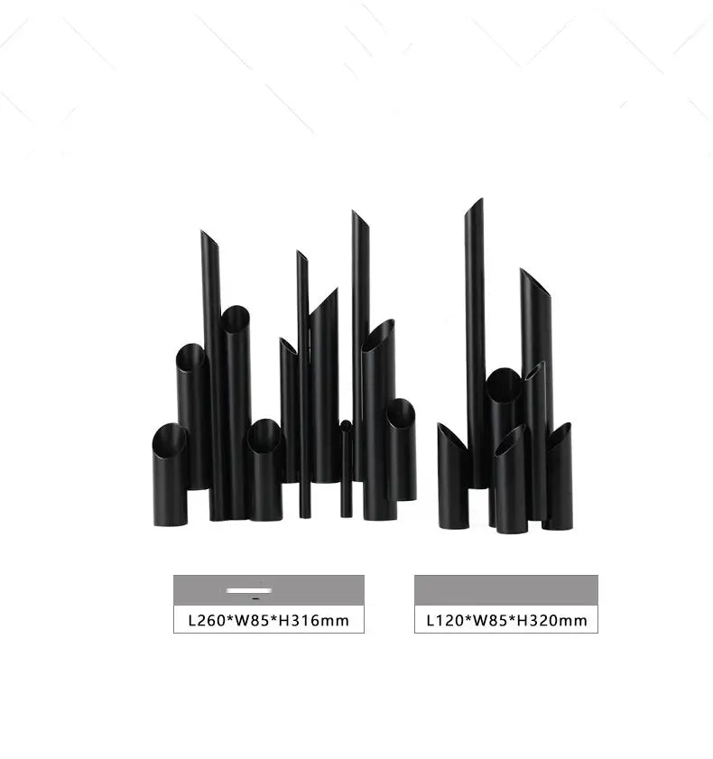 Simple Modern Creative Ornament Black Metal Flower Set Londecor