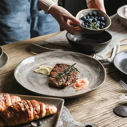Kiln Into Ceramic Tableware Creative Hotel Steak Plate Londecor