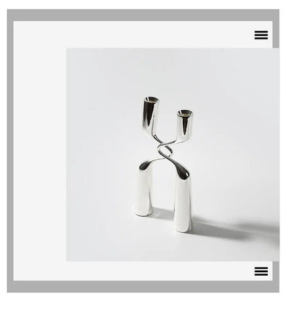 Modern Luxury High-grade Silver Candle Holder Ornaments - Londecor