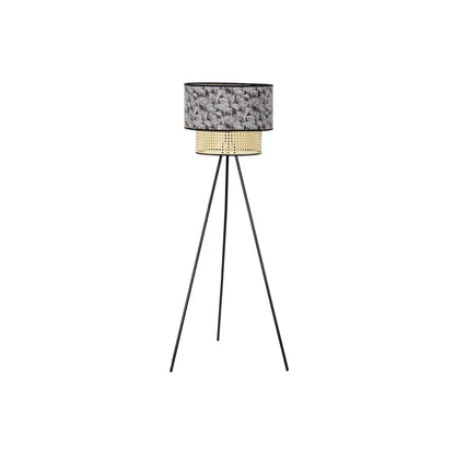 Floor Lamp DKD Home Decor Natural Black Metal Palms Polyester Colonial (60 x 60 x 129 cm)-0