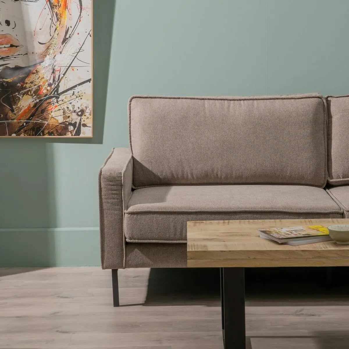 Sofa 163 x 87 x 90 cm Synthetisch materiaal Metaal Taupe-9