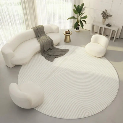 Cream Simple Round Carpet - Londecor