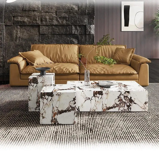 New Design Influencer Style Extravagant Stone Coffee Table Luxury Sintered Stone Tea Table Modern Living Room Coffee Table Londecor