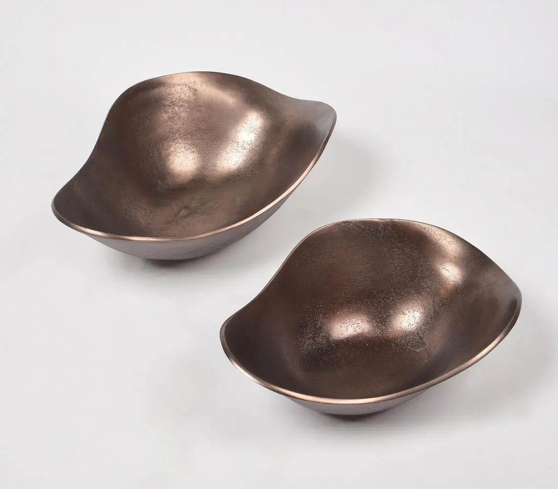 Lacquered Aluminium Abstract Decor Dishes (set of 2)-0